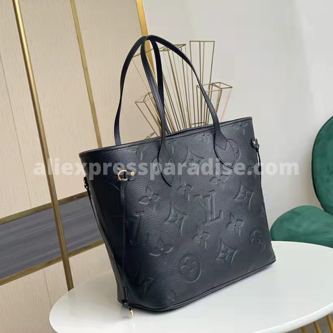 Louis Vuitton Neverfull MM Empreinte Leather Turtledove Beige Bag